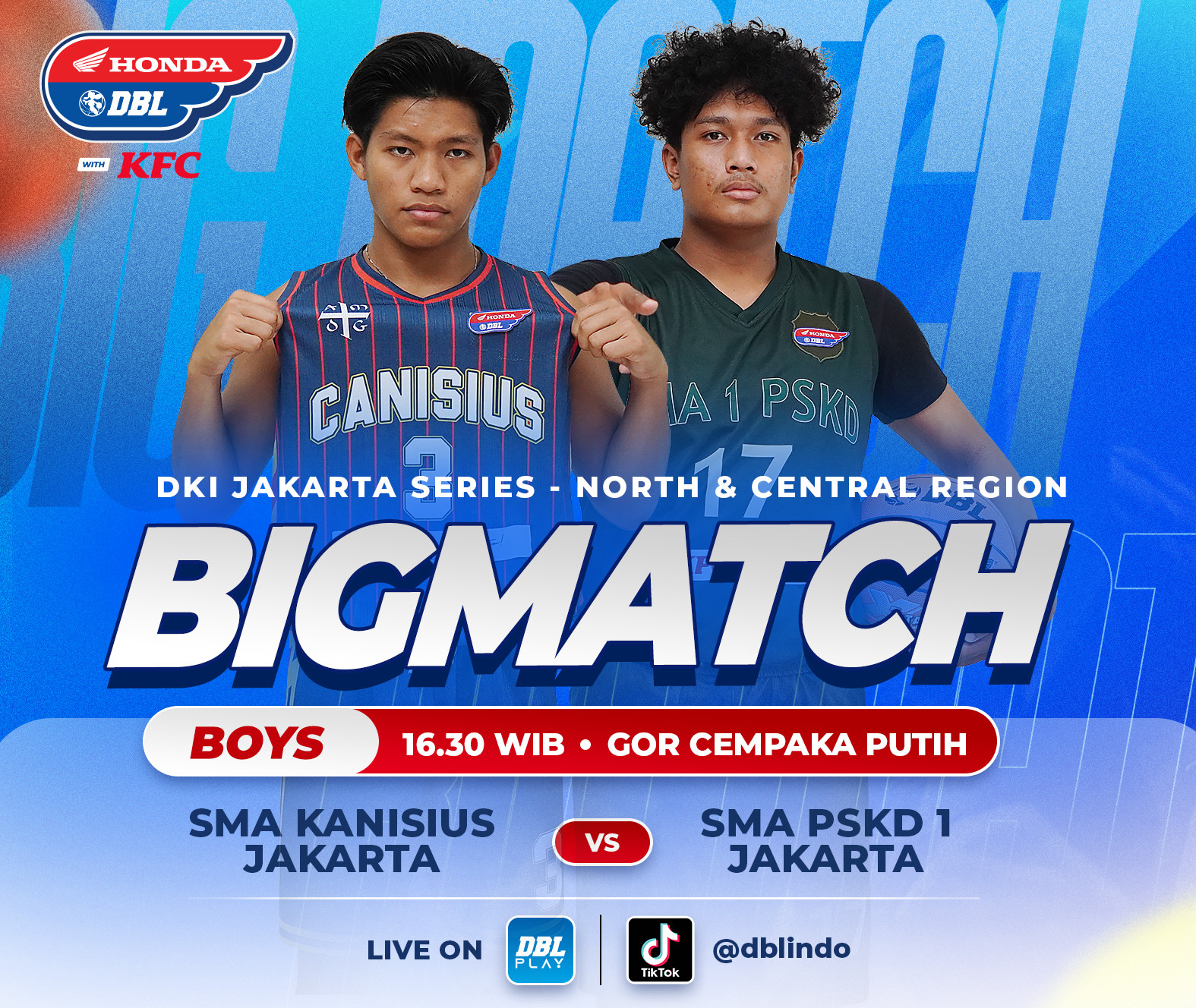 Link Live Streaming Big Match DBL Jakarta: Kanisius vs PSKD 1 | DBL ID