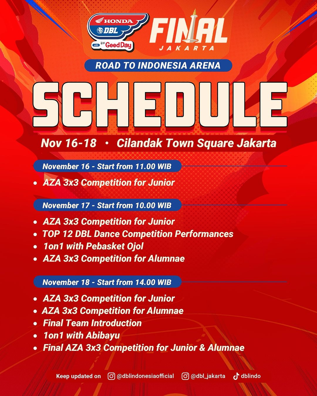 Jadwal Road to DBL Jakarta di Indonesia Arena